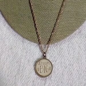 Goldtone dream big affirmation positivity necklace